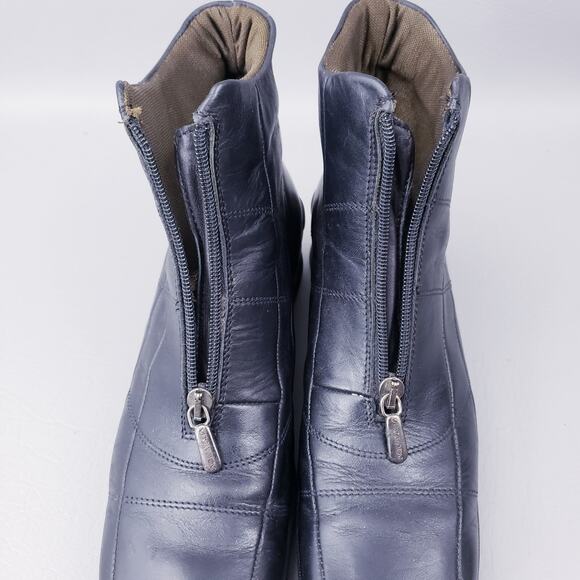 Aquatalia Womens Black Leather Square Toe Waterproof Zip Bootie Boot Shoe Size 8 - Picture 9 of 10